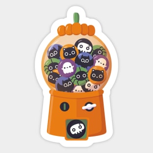 Cute Halloween Candy Pumpkin Dispenser Machine Sticker